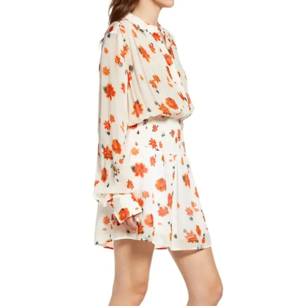 Rag & Bone Bailey Smocked Floral Print Long Sleeve Dress - Picture 2 of 6